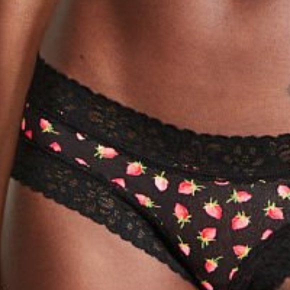 VS Strawberries Lace Waist Cotton Cheeky Panty NWT - Picture 8 of 14